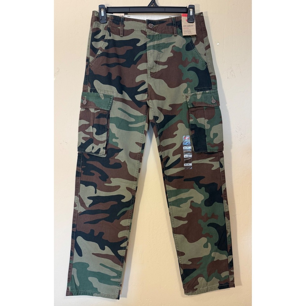 Levi's‎ Ace Cargo Pants Men 31x30 Green Camo Tapered Relaxed Fit NEW